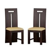 Maurice Solid Sheesham Wood High Back Chair (Walnut Finish)